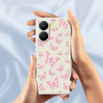 For Xiaomi Redmi Turbo 4 5G  /  Poco X7 Pro 5G Case Pink Butterflies Pattern Printing Straight Edge TPU Phone Back Cover