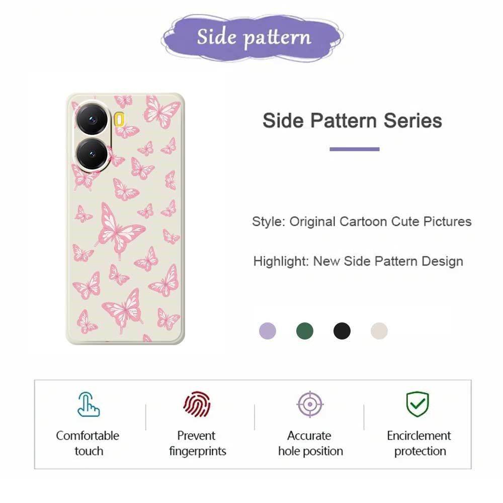 For Xiaomi Redmi Turbo 4 5G  /  Poco X7 Pro 5G Case Pink Butterflies Pattern Printing Straight Edge TPU Phone Back Cover
