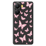 For Xiaomi Redmi Turbo 4 5G  /  Poco X7 Pro 5G Case Pink Butterflies Pattern Printing Straight Edge TPU Phone Back Cover