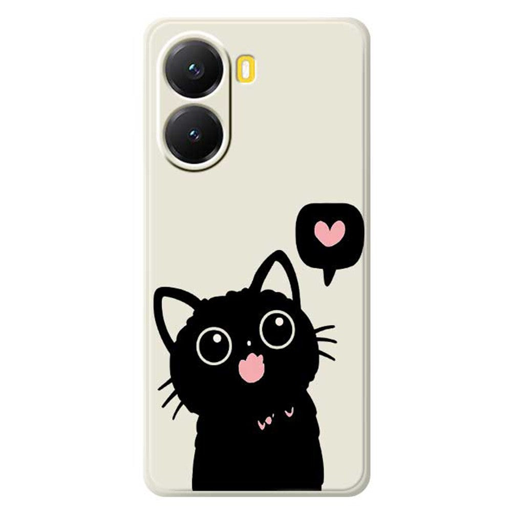 Xiaomi Redmi Turbo 4 5G / Poco X7 Pro 5G-skal med kärlek, svart kattmönster, rak kant, TPU-baksida