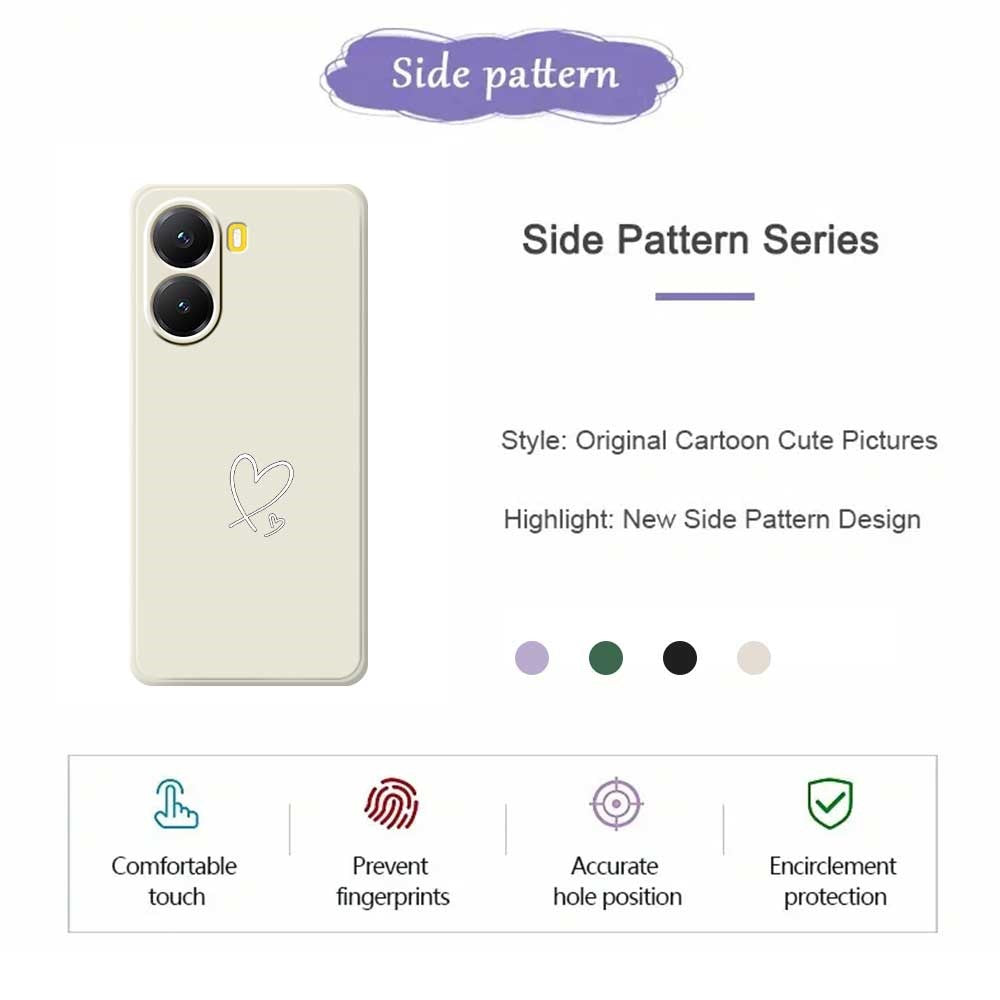 For Xiaomi Redmi Turbo 4 5G  /  Poco X7 Pro 5G Case White Love Pattern Printing Straight Edge TPU Phone Back Cover