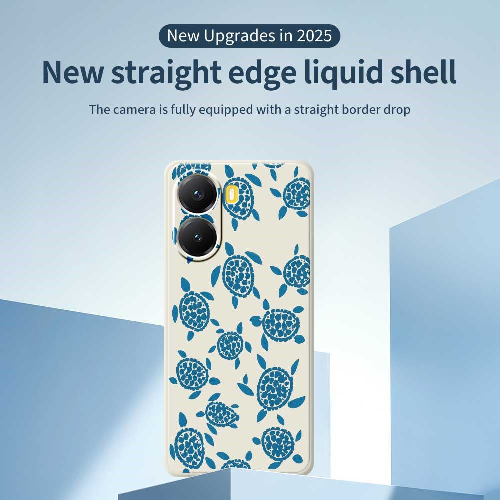 For Xiaomi Redmi Turbo 4 5G  /  Poco X7 Pro 5G Case Blue Turtle Pattern Printing Straight Edge TPU Phone Back Cover