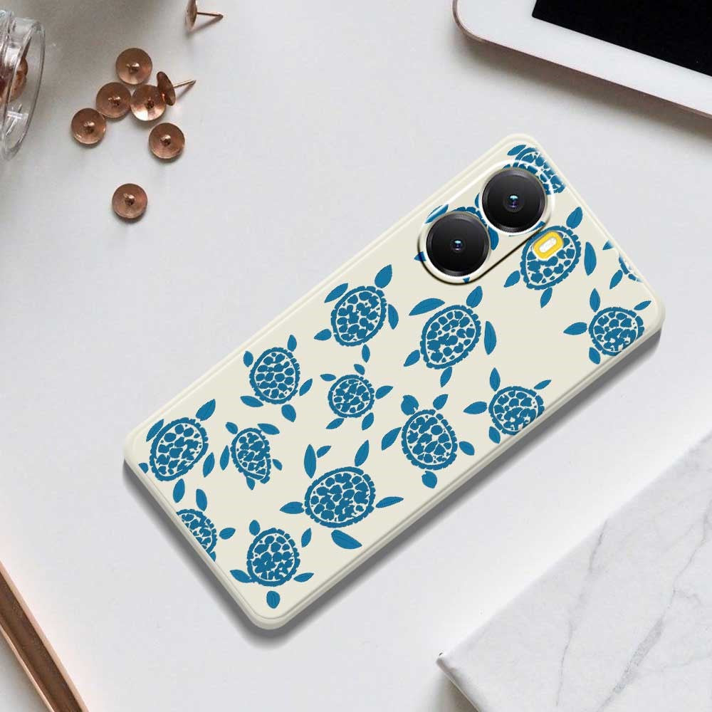 For Xiaomi Redmi Turbo 4 5G  /  Poco X7 Pro 5G Case Blue Turtle Pattern Printing Straight Edge TPU Phone Back Cover