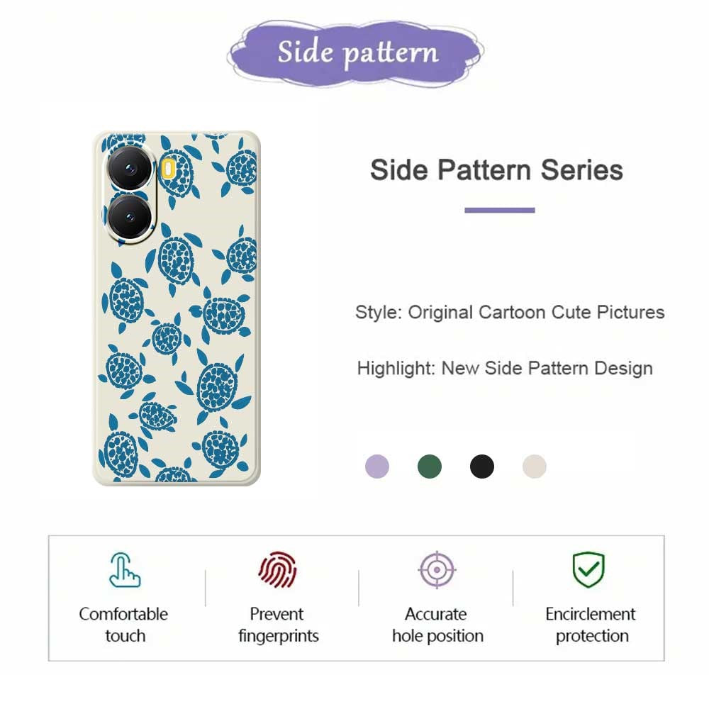For Xiaomi Redmi Turbo 4 5G  /  Poco X7 Pro 5G Case Blue Turtle Pattern Printing Straight Edge TPU Phone Back Cover