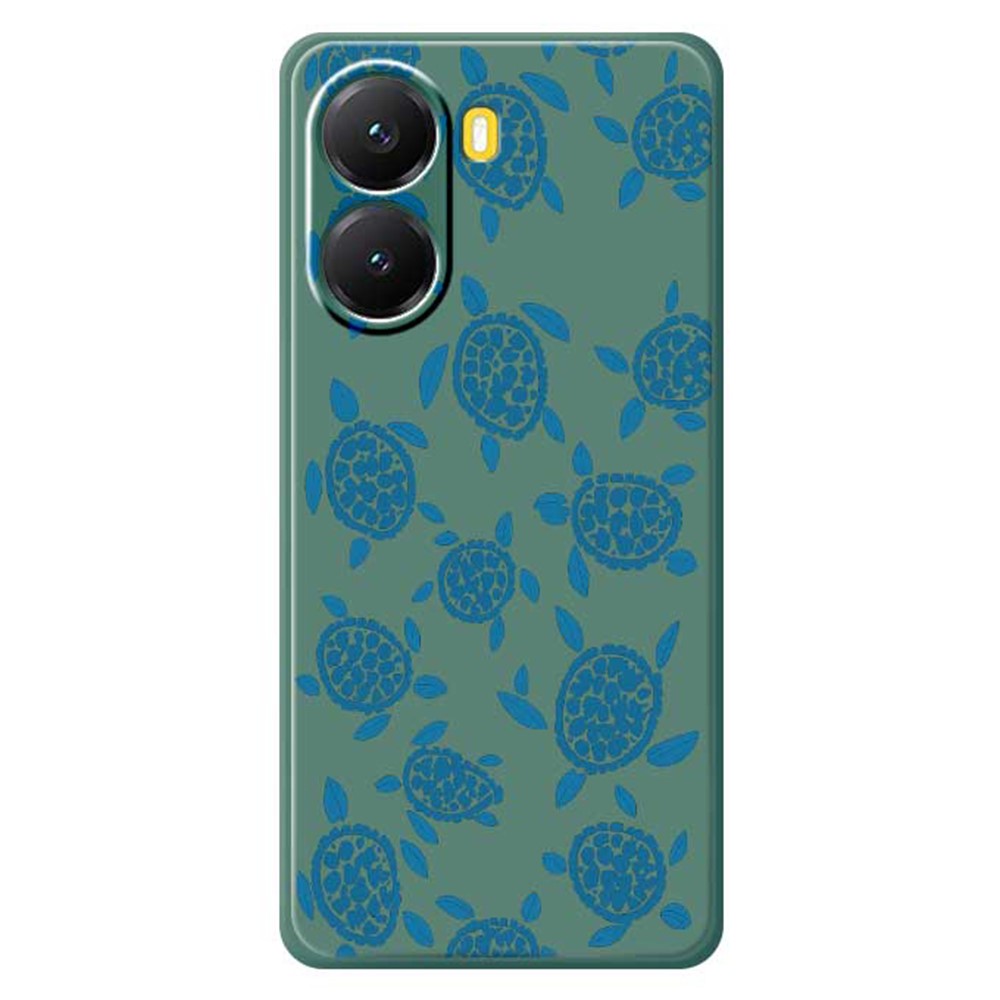 For Xiaomi Redmi Turbo 4 5G  /  Poco X7 Pro 5G Case Blue Turtle Pattern Printing Straight Edge TPU Phone Back Cover