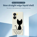 For Xiaomi Redmi Turbo 4 5G  /  Poco X7 Pro 5G Case Black Cat on the Wall Pattern Printing Straight Edge TPU Phone Back Cover