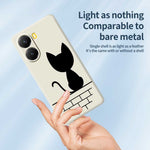 For Xiaomi Redmi Turbo 4 5G  /  Poco X7 Pro 5G Case Black Cat on the Wall Pattern Printing Straight Edge TPU Phone Back Cover