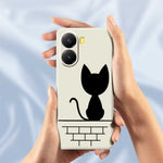 For Xiaomi Redmi Turbo 4 5G  /  Poco X7 Pro 5G Case Black Cat on the Wall Pattern Printing Straight Edge TPU Phone Back Cover