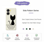 For Xiaomi Redmi Turbo 4 5G  /  Poco X7 Pro 5G Case Black Cat on the Wall Pattern Printing Straight Edge TPU Phone Back Cover