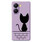 For Xiaomi Redmi Turbo 4 5G  /  Poco X7 Pro 5G Case Black Cat on the Wall Pattern Printing Straight Edge TPU Phone Back Cover