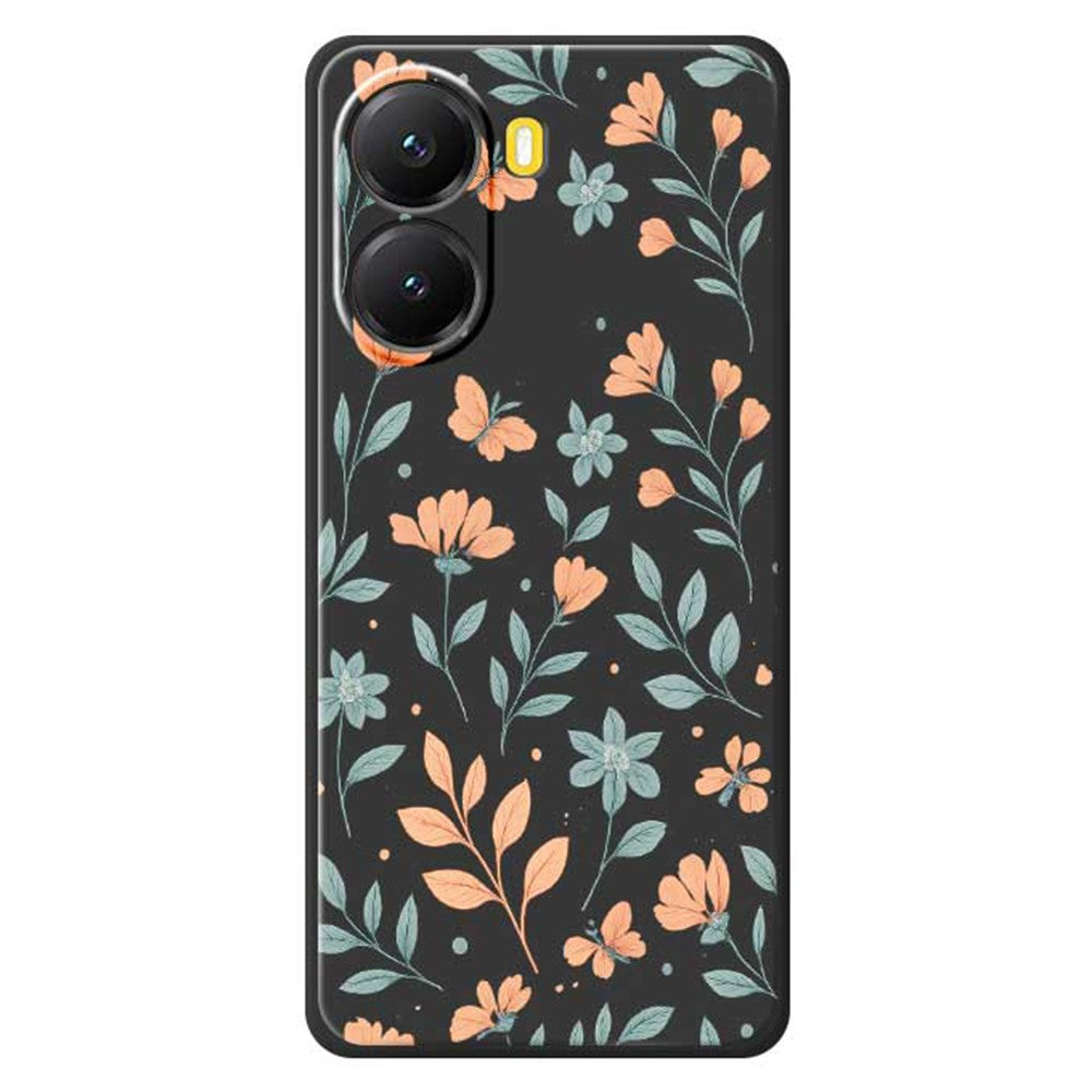 For Xiaomi Redmi Turbo 4 5G  /  Poco X7 Pro 5G Case Yellow Flowers Pattern Printing Straight Edge TPU Phone Back Cover