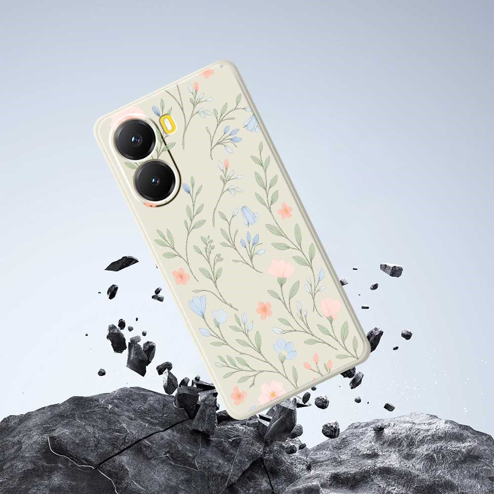 For Xiaomi Redmi Turbo 4 5G  /  Poco X7 Pro 5G Case Pink Blue Flowers Pattern Printing Straight Edge TPU Phone Back Cover