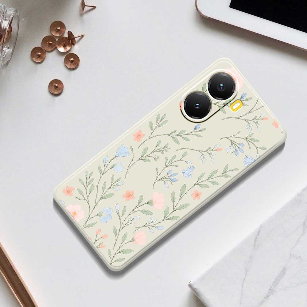 For Xiaomi Redmi Turbo 4 5G  /  Poco X7 Pro 5G Case Pink Blue Flowers Pattern Printing Straight Edge TPU Phone Back Cover