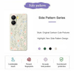 For Xiaomi Redmi Turbo 4 5G  /  Poco X7 Pro 5G Case Pink Blue Flowers Pattern Printing Straight Edge TPU Phone Back Cover