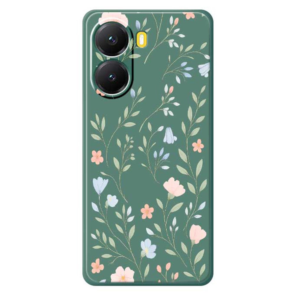 For Xiaomi Redmi Turbo 4 5G  /  Poco X7 Pro 5G Case Pink Blue Flowers Pattern Printing Straight Edge TPU Phone Back Cover