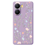 For Xiaomi Redmi Turbo 4 5G  /  Poco X7 Pro 5G Case Pink Blue Flowers Pattern Printing Straight Edge TPU Phone Back Cover
