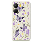 For Xiaomi Redmi Turbo 4 5G  /  Poco X7 Pro 5G Case Purple Butterflies Pattern Printing Straight Edge TPU Phone Back Cover