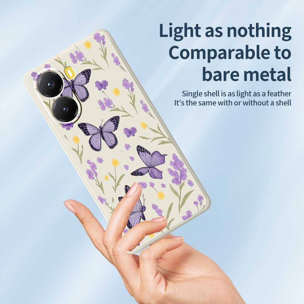 For Xiaomi Redmi Turbo 4 5G  /  Poco X7 Pro 5G Case Purple Butterflies Pattern Printing Straight Edge TPU Phone Back Cover