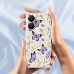 For Xiaomi Redmi Turbo 4 5G  /  Poco X7 Pro 5G Case Purple Butterflies Pattern Printing Straight Edge TPU Phone Back Cover