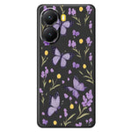 For Xiaomi Redmi Turbo 4 5G  /  Poco X7 Pro 5G Case Purple Butterflies Pattern Printing Straight Edge TPU Phone Back Cover