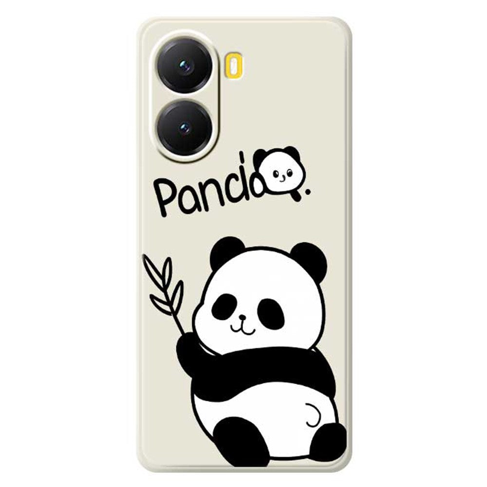 For Xiaomi Redmi Turbo 4 5G  /  Poco X7 Pro 5G Case Panda Pattern Printing Straight Edge TPU Phone Back Cover
