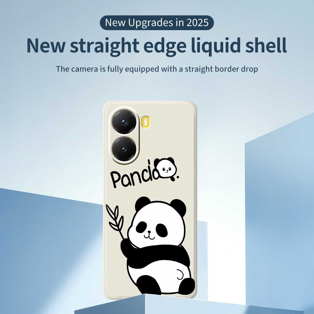 For Xiaomi Redmi Turbo 4 5G  /  Poco X7 Pro 5G Case Panda Pattern Printing Straight Edge TPU Phone Back Cover