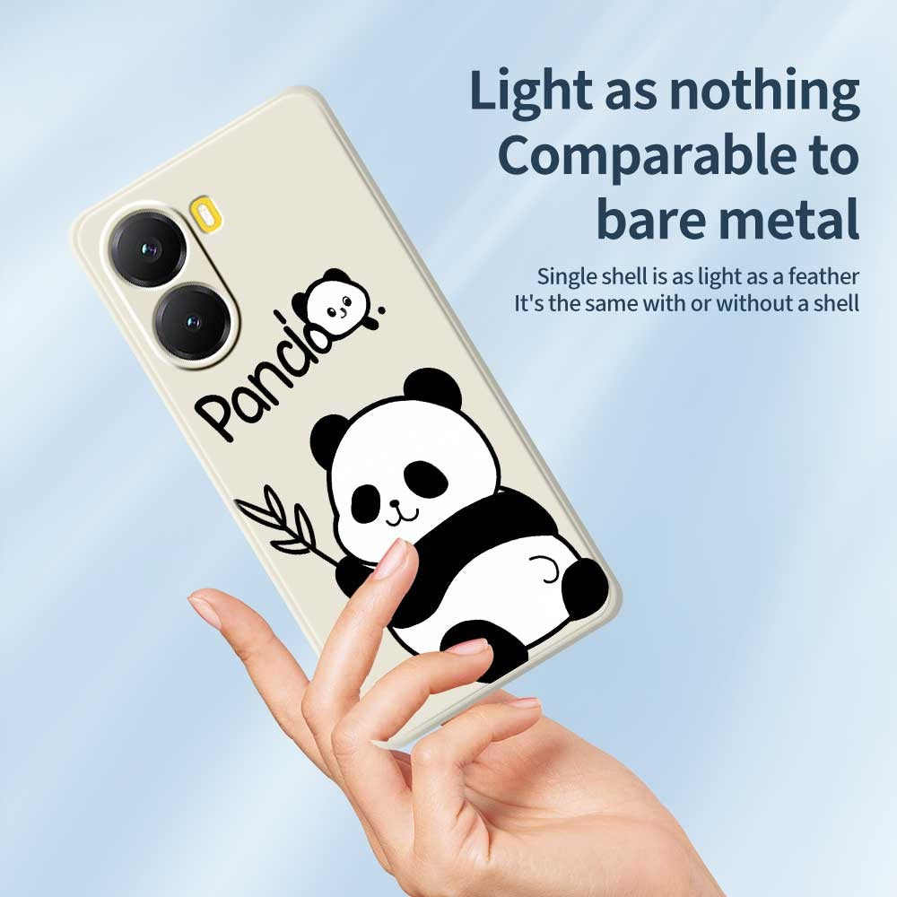 For Xiaomi Redmi Turbo 4 5G  /  Poco X7 Pro 5G Case Panda Pattern Printing Straight Edge TPU Phone Back Cover