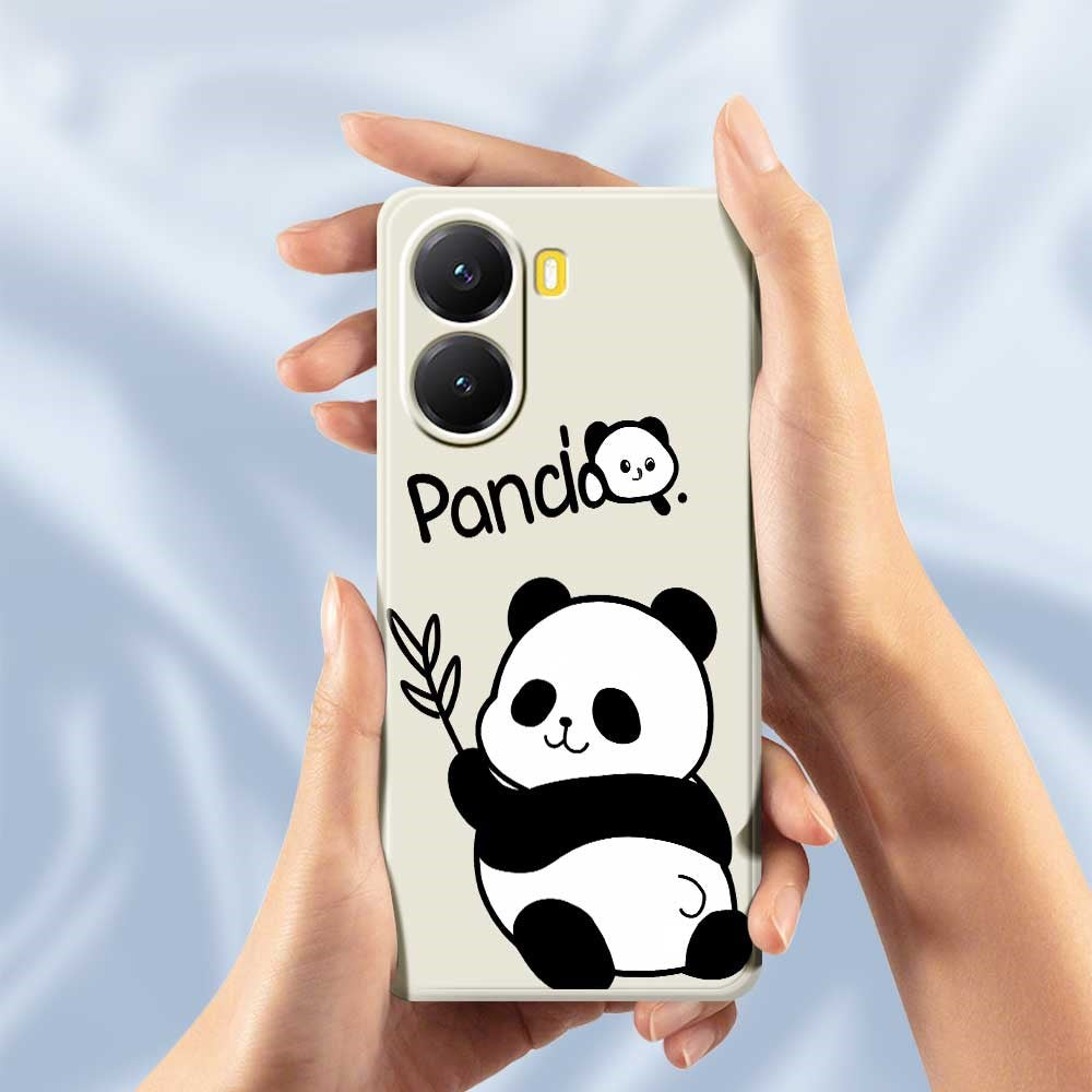 For Xiaomi Redmi Turbo 4 5G  /  Poco X7 Pro 5G Case Panda Pattern Printing Straight Edge TPU Phone Back Cover