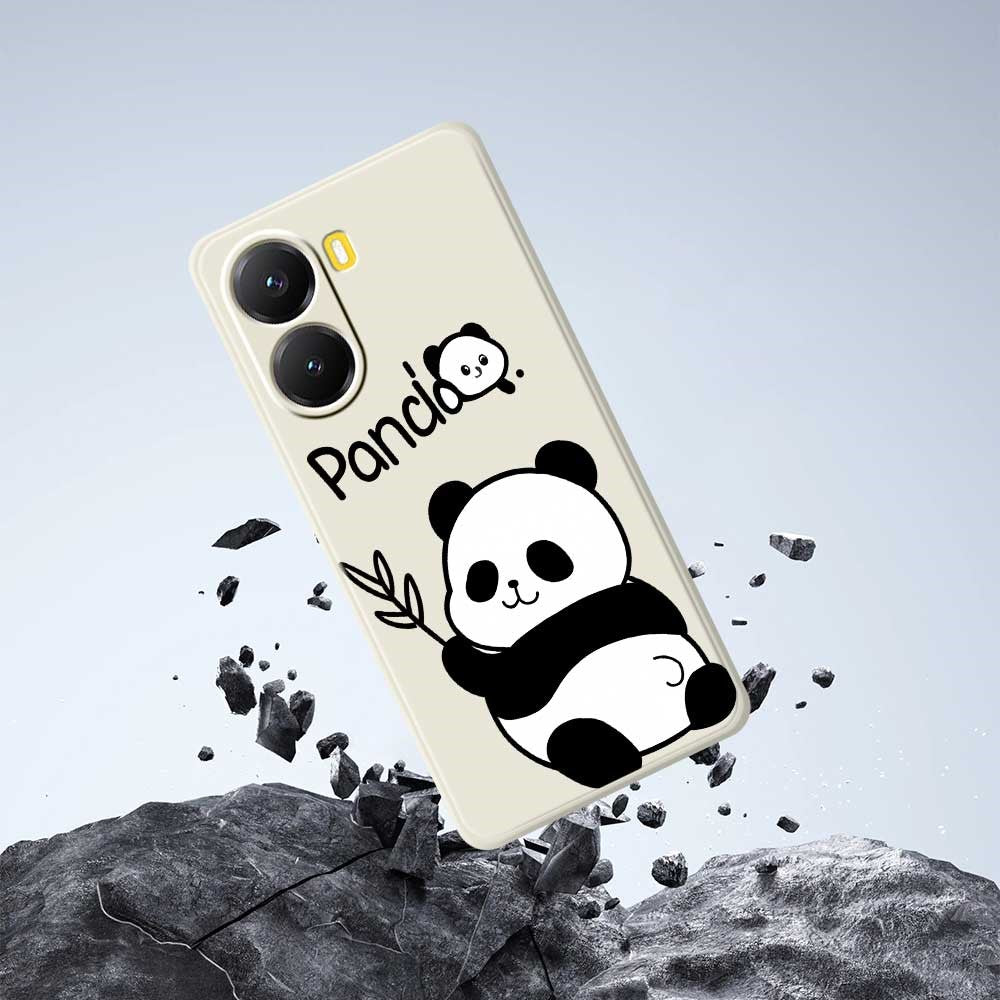 For Xiaomi Redmi Turbo 4 5G  /  Poco X7 Pro 5G Case Panda Pattern Printing Straight Edge TPU Phone Back Cover