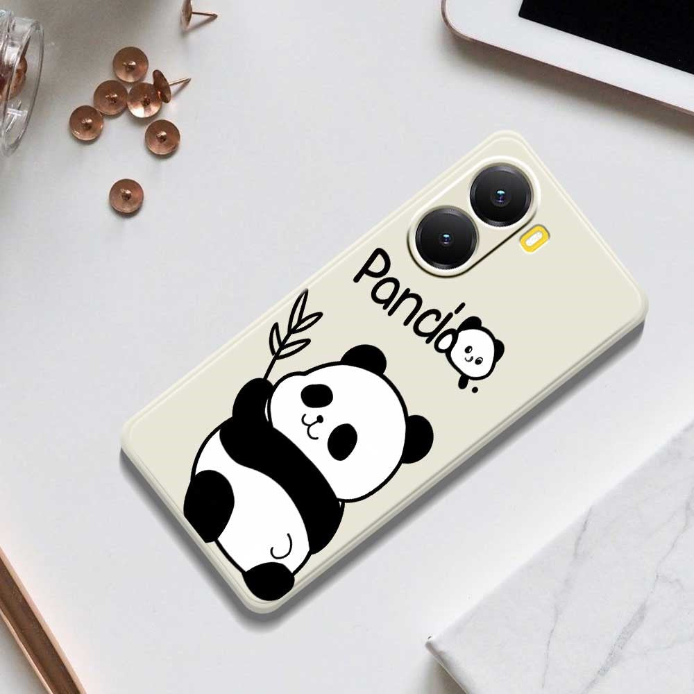 For Xiaomi Redmi Turbo 4 5G  /  Poco X7 Pro 5G Case Panda Pattern Printing Straight Edge TPU Phone Back Cover