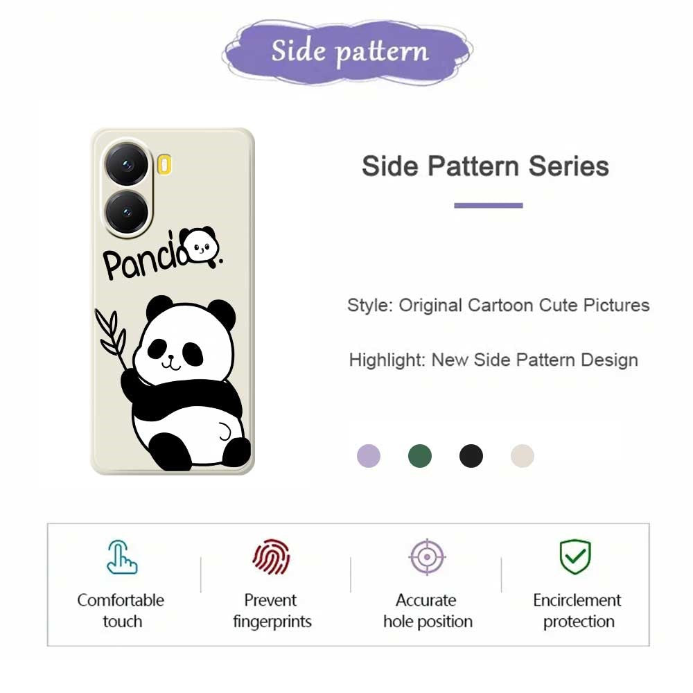 For Xiaomi Redmi Turbo 4 5G  /  Poco X7 Pro 5G Case Panda Pattern Printing Straight Edge TPU Phone Back Cover
