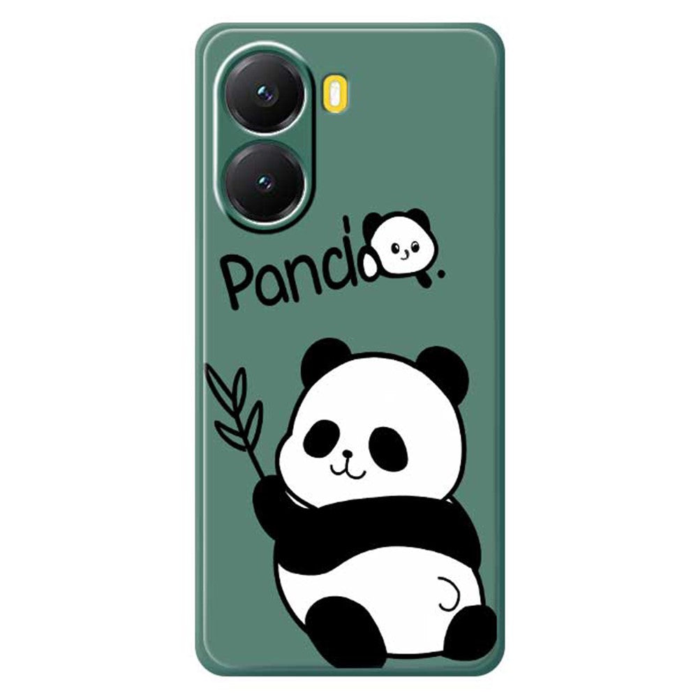 For Xiaomi Redmi Turbo 4 5G  /  Poco X7 Pro 5G Case Panda Pattern Printing Straight Edge TPU Phone Back Cover