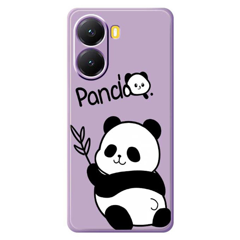For Xiaomi Redmi Turbo 4 5G  /  Poco X7 Pro 5G Case Panda Pattern Printing Straight Edge TPU Phone Back Cover