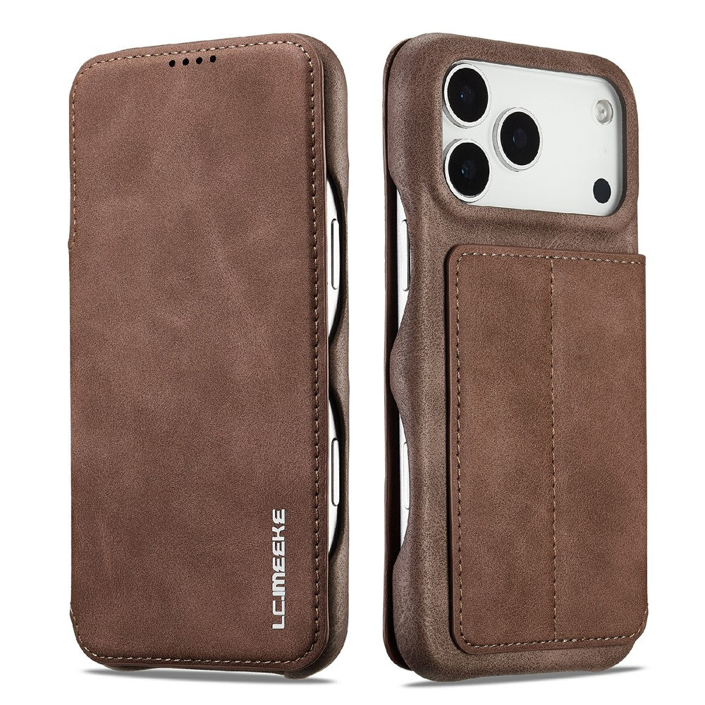 LC.IMEEKE For iPhone 18 Pro / 17 Pro Case Card Holder Stand Leather Phone Cover