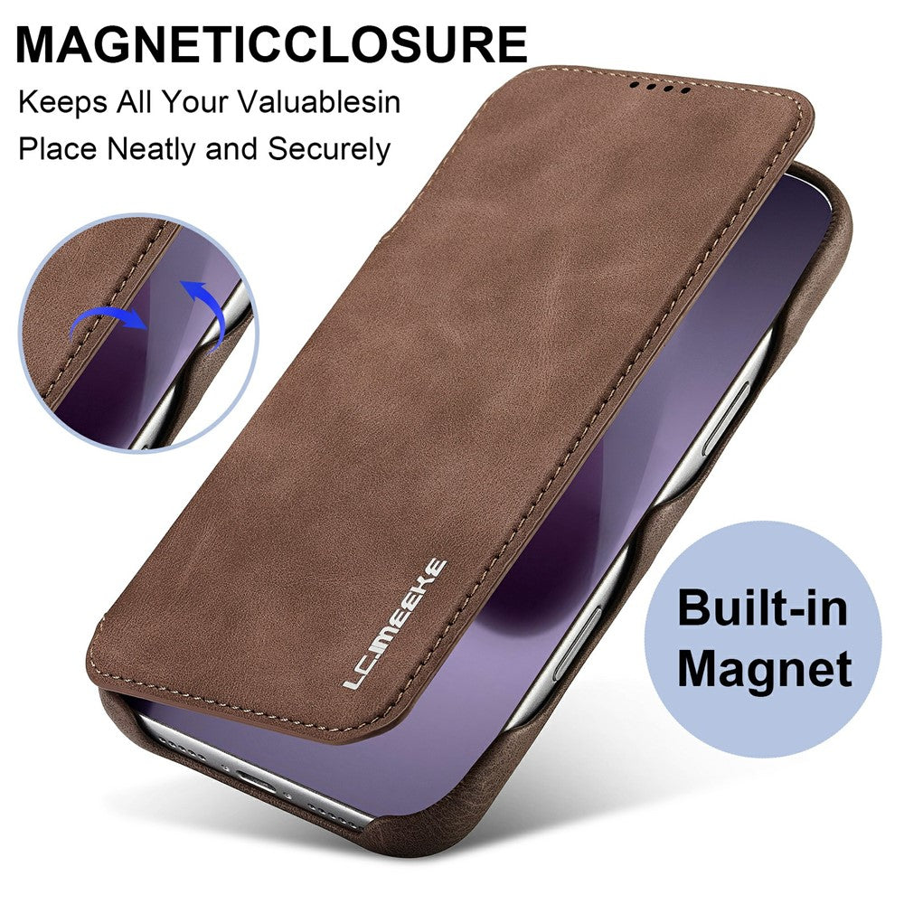 LC.IMEEKE For iPhone 18 Pro / 17 Pro Case Card Holder Stand Leather Phone Cover