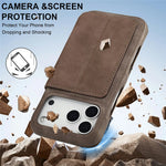 LC.IMEEKE For iPhone 18 Pro / 17 Pro Case Card Holder Stand Leather Phone Cover