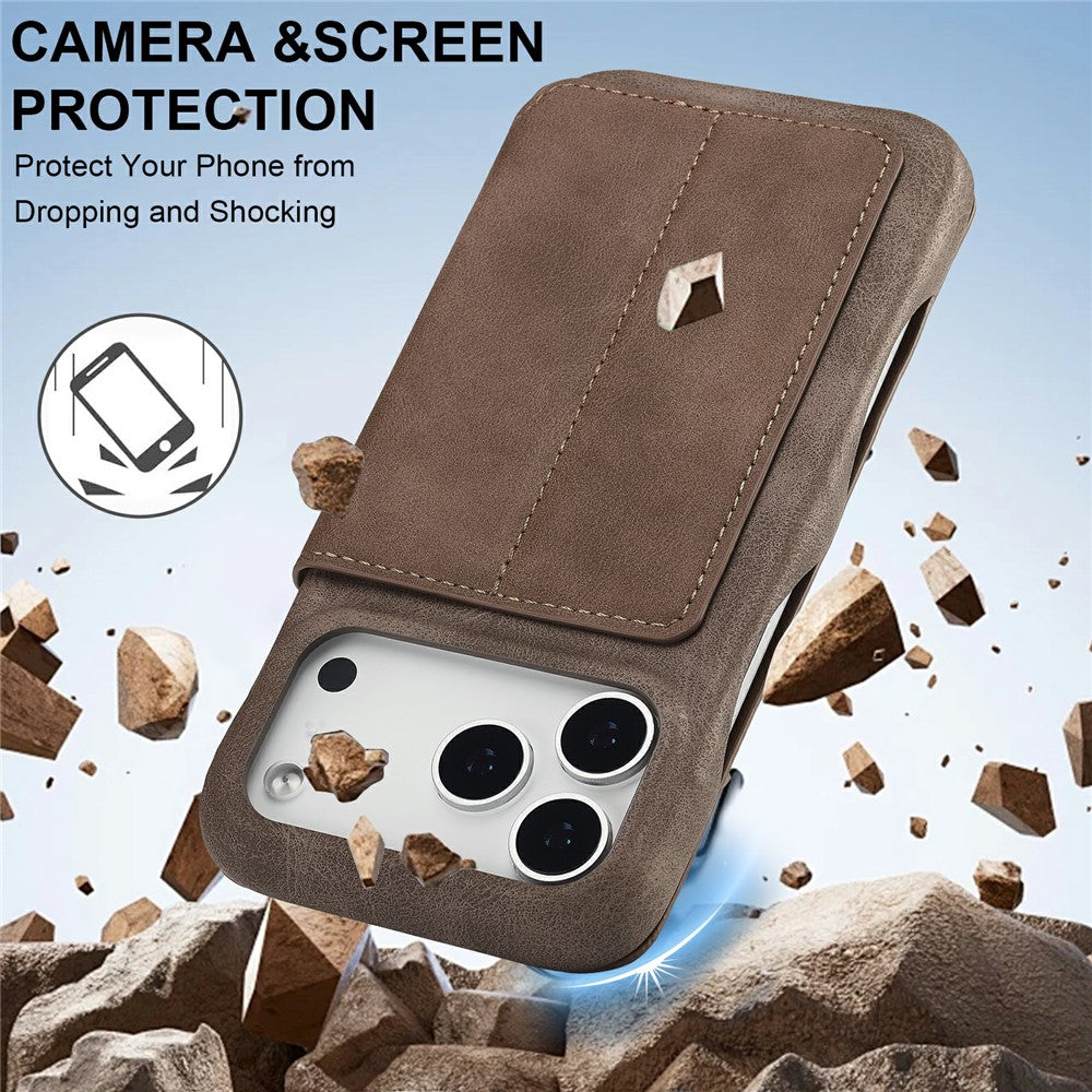 LC.IMEEKE For iPhone 18 Pro / 17 Pro Case Card Holder Stand Leather Phone Cover