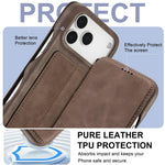 LC.IMEEKE For iPhone 18 Pro / 17 Pro Case Card Holder Stand Leather Phone Cover