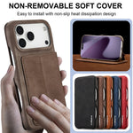 LC.IMEEKE For iPhone 18 Pro / 17 Pro Case Card Holder Stand Leather Phone Cover