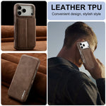 LC.IMEEKE For iPhone 18 Pro / 17 Pro Case Card Holder Stand Leather Phone Cover