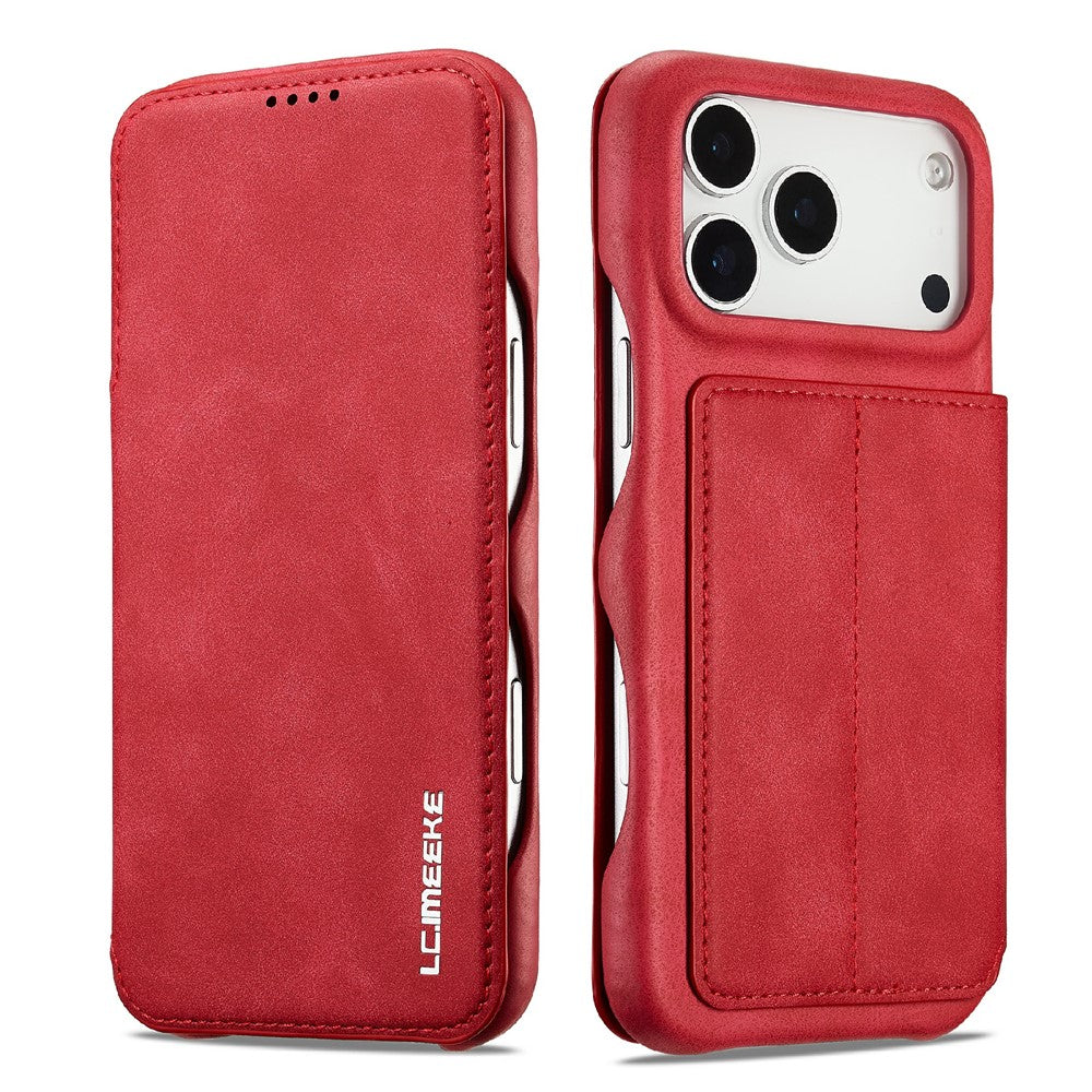 LC.IMEEKE For iPhone 18 Pro / 17 Pro Case Card Holder Stand Leather Phone Cover