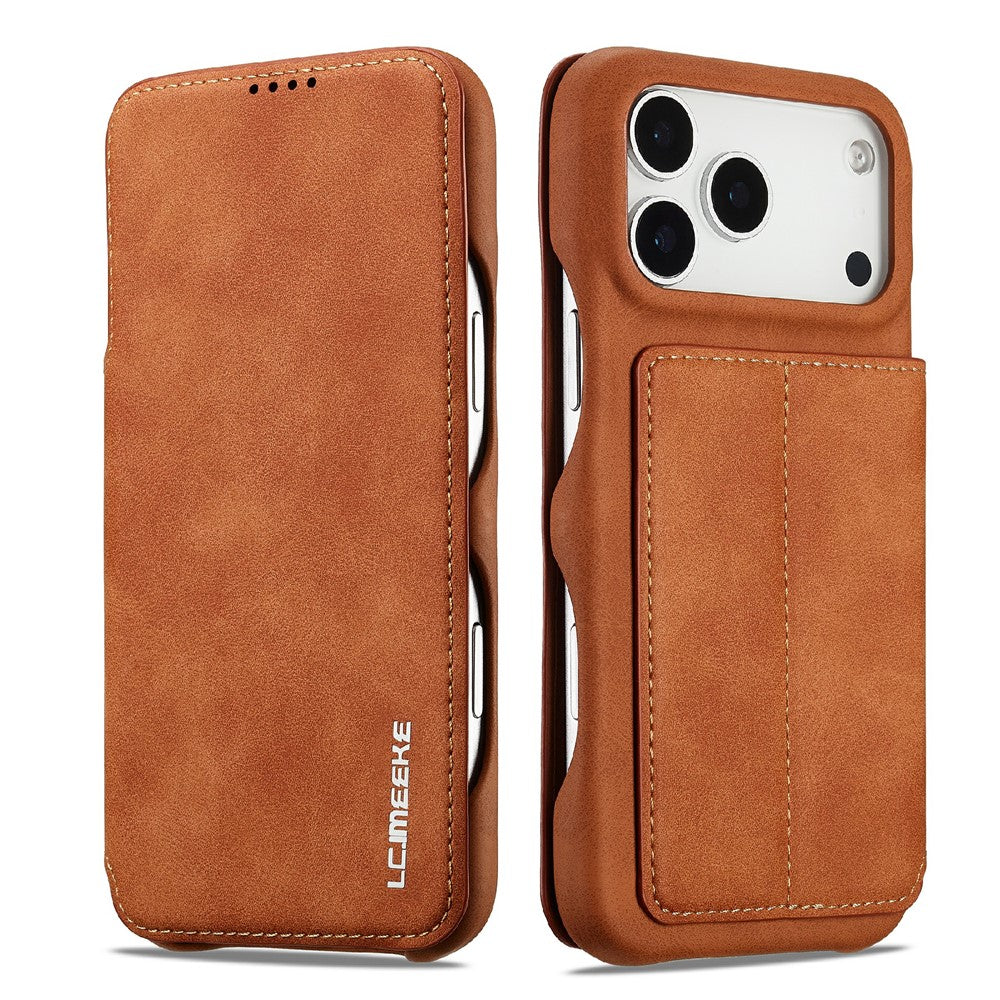 LC.IMEEKE For iPhone 18 Pro / 17 Pro Case Card Holder Stand Leather Phone Cover