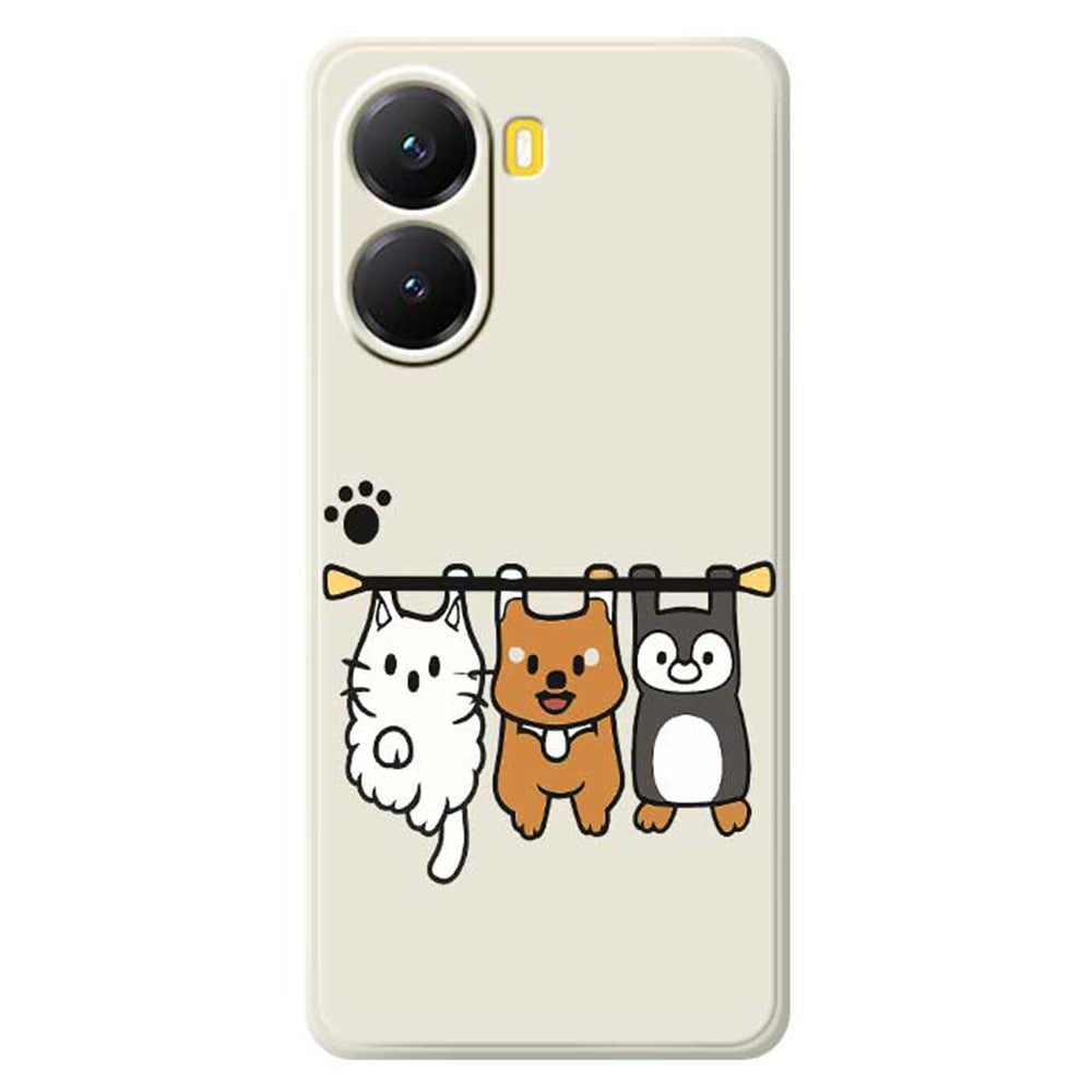 Xiaomi Redmi Turbo 4 5G / Poco X7 Pro 5G-skal med tre djurdockor, mönstertryck, rak kant, TPU-mobilbaksida