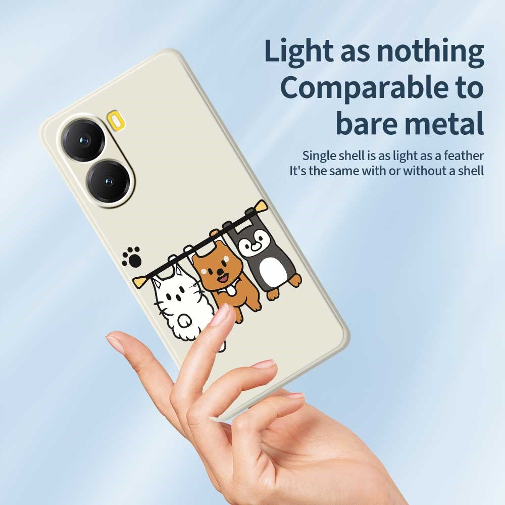 Xiaomi Redmi Turbo 4 5G / Poco X7 Pro 5G-skal med tre djurdockor, mönstertryck, rak kant, TPU-mobilbaksida