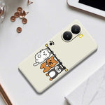 Xiaomi Redmi Turbo 4 5G / Poco X7 Pro 5G-skal med tre djurdockor, mönstertryck, rak kant, TPU-mobilbaksida