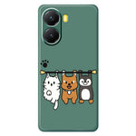 Xiaomi Redmi Turbo 4 5G / Poco X7 Pro 5G-skal med tre djurdockor, mönstertryck, rak kant, TPU-mobilbaksida
