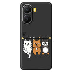 Xiaomi Redmi Turbo 4 5G / Poco X7 Pro 5G-skal med tre djurdockor, mönstertryck, rak kant, TPU-mobilbaksida