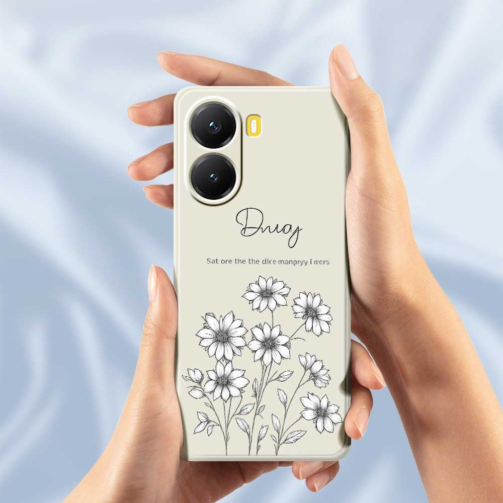 For Xiaomi Redmi Turbo 4 5G  /  Poco X7 Pro 5G Case Sketch Flowers Pattern Printing Straight Edge TPU Phone Back Cover