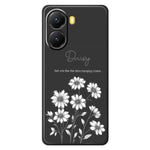 For Xiaomi Redmi Turbo 4 5G  /  Poco X7 Pro 5G Case Sketch Flowers Pattern Printing Straight Edge TPU Phone Back Cover