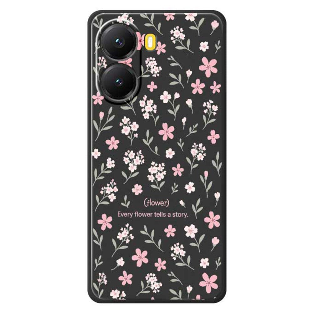 For Xiaomi Redmi Turbo 4 5G  /  Poco X7 Pro 5G Case Small Flower Pattern Printing Straight Edge TPU Phone Back Cover